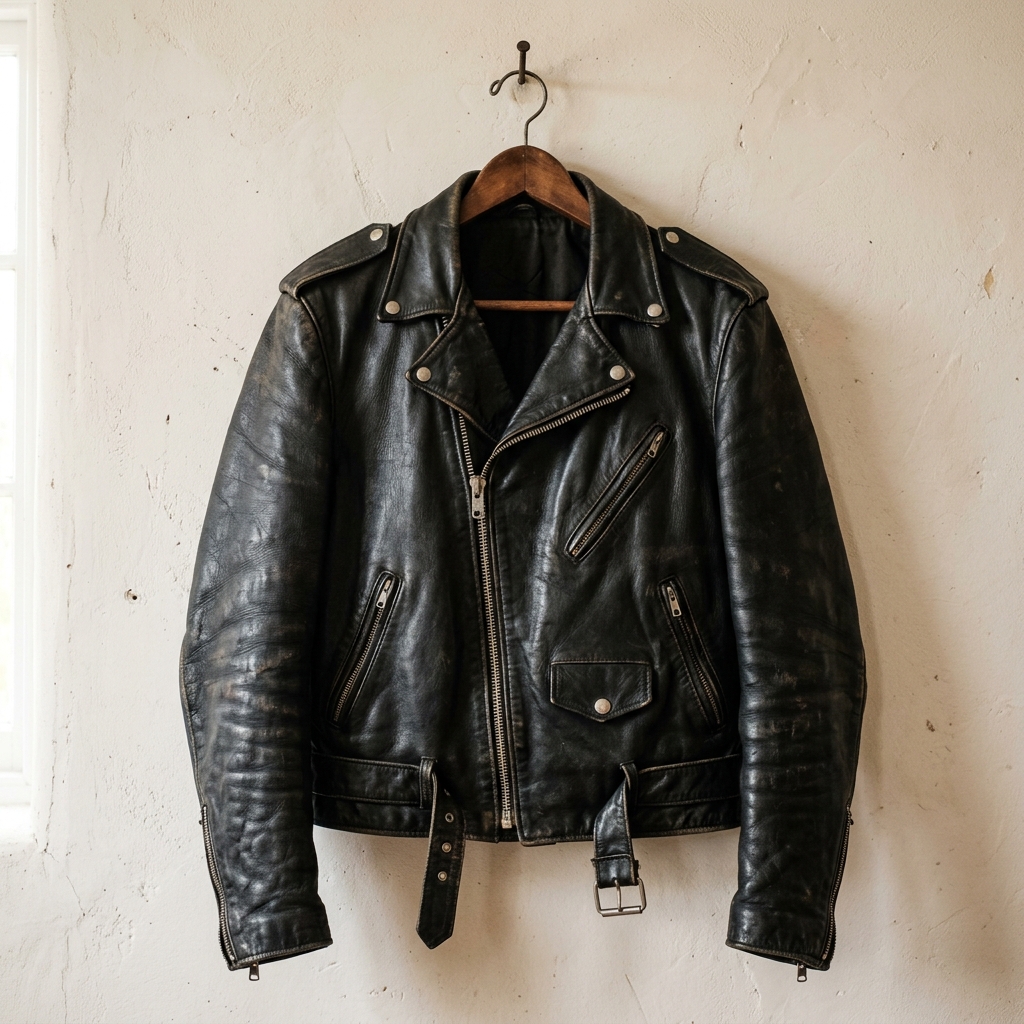 Jaqueta de Couro Vintage Zara